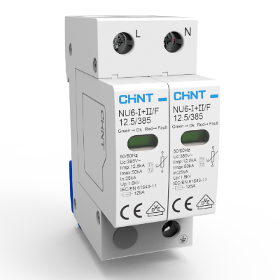 Descargador Sobretensión 2P 40A NU6 1P+N NII 385VAC 40kA