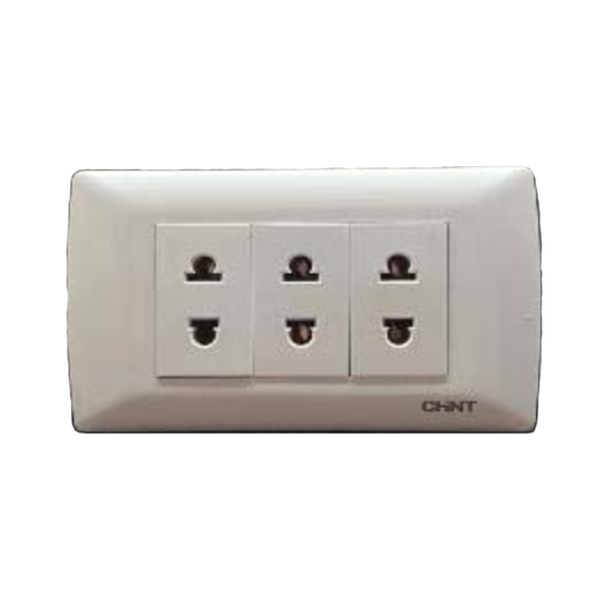 Placa Triple 3 Enchufes 2 Pines 15A 220V NEW3